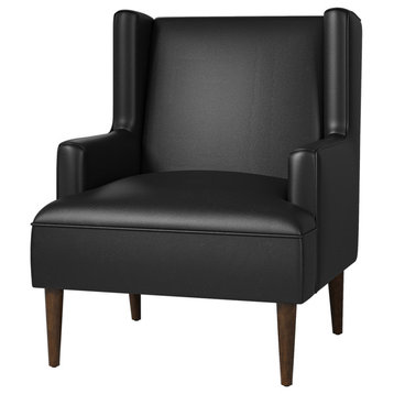 Otfried Vegan Leather Accent Chair, Black
