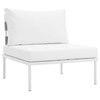 Modern Contemporary Outdoor Patio 8-Piece Sectional Sofa Set, White, Rattan
