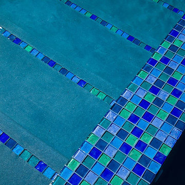 Blue and Green Mix Glass Tiled Pool