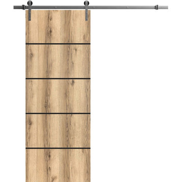 Sturdy Barn Door 28 x 96 | Planum 0015 Oak with  | 6.6FT
