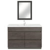 Boardwalk Single Sink 4-Drawer Bathroom Vanity, Karoo Ash, 48"