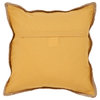 Solid Chickadee Yellow Jute Bordered Throw Pillow