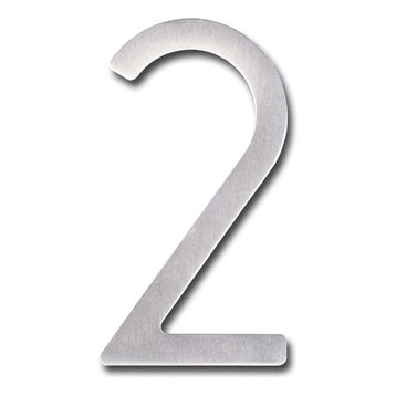 5 Inch houseArt Font Number 2, Raw Stainless