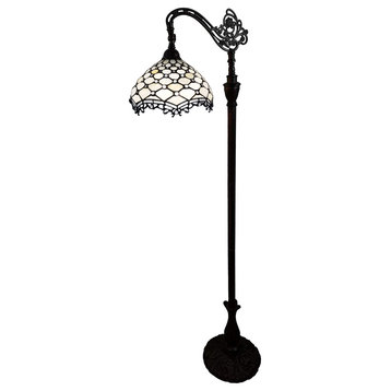 Tiffany Style Gemmed Reading Floor Lamp, 62" Tall