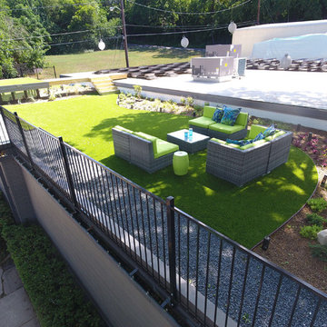 Seating Group in the Shade with the Solar Panels in the Background