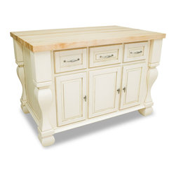 Inviting Home Inc. - Sonoma Kitchen Island, Antique-Style White - Kitchen Islands And Kitchen Carts