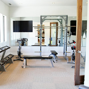 ソルトレイクシティのコンテンポラリースタイルのおしゃれなホームジムの写真