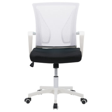 CorLiving Workspace Ergonomic Mesh Back Office Chair, White/Black