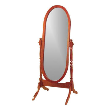 Monarch Traditional Wood Oval Mirror With Walnut Finish I 3101