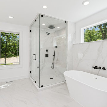 Spa-Inspired Master Bath Retreat with Freestanding Tub & Picture Window
