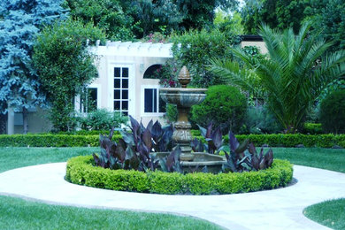 This is an example of a large backyard stone landscaping in San Francisco for summer.