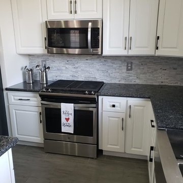 Shaker White Kitchen with Granite Countertops