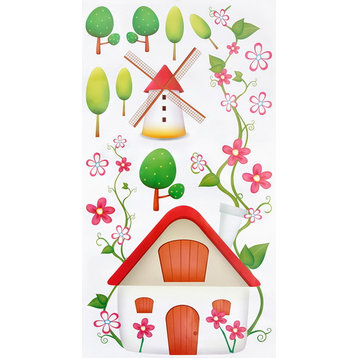 Windmill - Wall Decals Stickers Appliques Home Decor