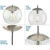 Atwell 1-Light Clear Glass Globe Brushed Nickel Modern Medium Pendant Light