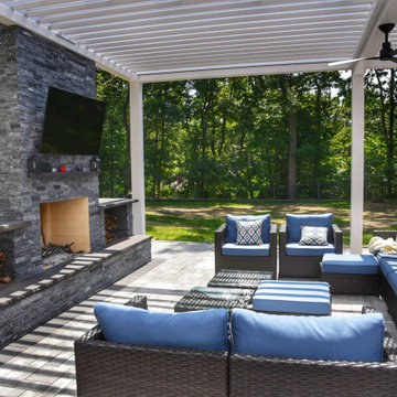 Residential: Sun Protection Pergola Shades Massive Backyard Patio