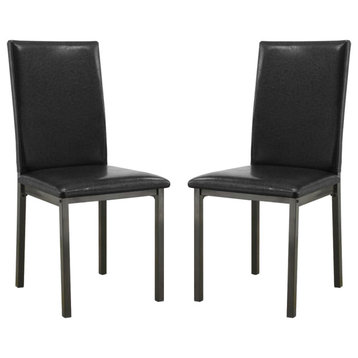Set of 2 Side Chairs, Black Finsih