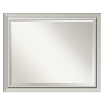 Bathroom Mirror, Fits Standard 30 to 36 Cabinet, Romano Narrow Silver, 32x26
