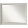 Romano Silver Narrow Beveled Wood Bathroom Wall Mirror - 31.75 x 25.75 in.
