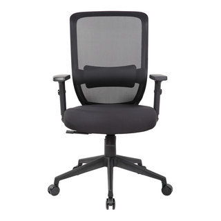 Costway Adjustable Mesh Office Task Chair Heating Lumbar Support Headrest Grey