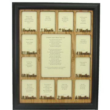 Baby First Year Picture Frame Black Picture Frame and Oak Matte