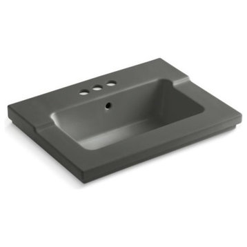 Kohler Tresham Vanity-Top Bathroom Sink With 4" Centerset Holes, Thunder Gray