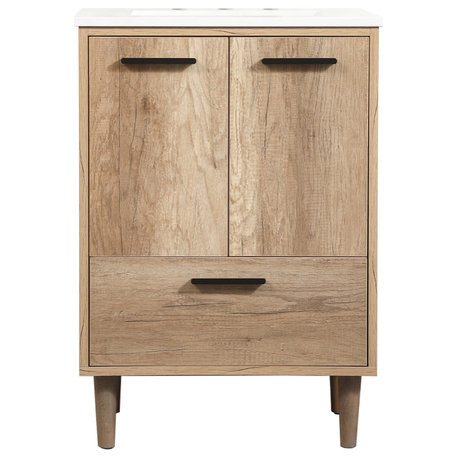 Bailey 19" Modern Natural Oak-Light Bathroom Vanity