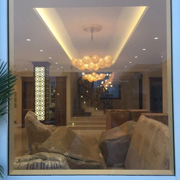 GOLDEN SILVER GLAM LIGHTING CHANDELIERS, GLOW PENDANTS by GALILEE LIGHTING