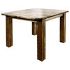 Montana Woodworks Homestead 4 Post Wood Dining Table in Brown Lacquered