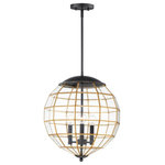 Maxim Lighting - Maxim Lighting 11546BKBUB Heirloom-3 Light Pendant-16 Inches wide by 18.75 inche - A return of Bound Glass lighting, Heirloom featureHeirloom-3 Light Pen Black/Burnished Bras *UL Approved: YES Energy Star Qualified: n/a ADA Certified: n/a  *Number of Lights: 3-*Wattage:60w E12 Candelabra Base bulb(s) *Bulb Included:No *Bulb Type:E12 Candelabra Base *Finish Type:Black/Burnished Brass