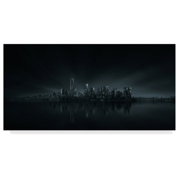Miguel Angel Martin 'Dark New York Skyline' Canvas Art, 47"x24"