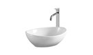 Oval White Ceramic Vessel Bathroom Sink, No Hole