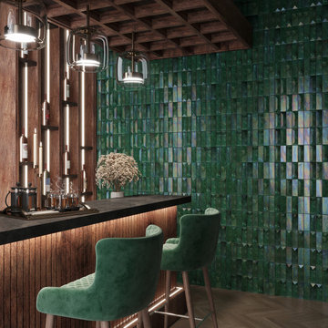 Prism Jade Beveled Brick Cast Glass Mosaic Tile