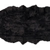 4' X 6' Black Faux Fur Washable Non Skid Area Rug
