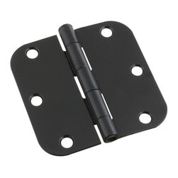 Door Corner - Door Hinge, 3 1/2" With 5/8" Radius, Matte Black - Hinges