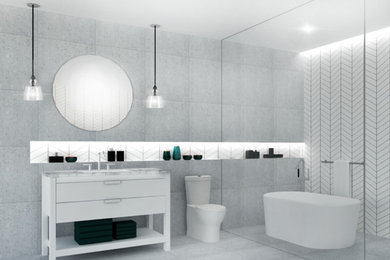 Inspiration for a contemporary bathroom remodel