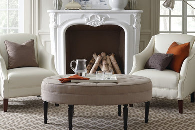 Trendy living room photo in New York