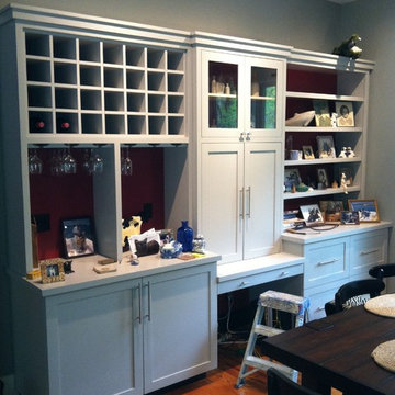 White Modern Cabinets with Stainless Steel Hardware