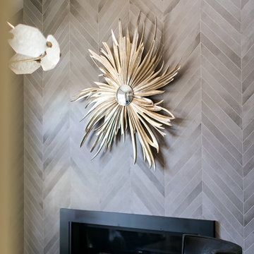 Art above Fireplace in the Del Mar Inland Residence