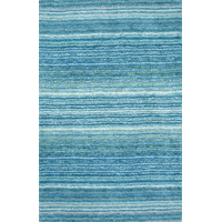 Hand-Tufted Striped Shaggy Plush Shag Rug, Sky Blue, 5'x8'