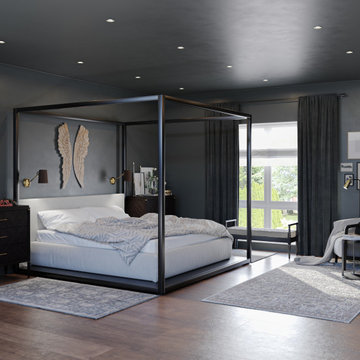 Velvety embrace of a dark green bedroom