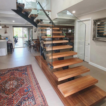 Main Entry, Staircase and gallery renovation - before and after