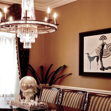 Formal Crystal Chandelier and Silk Swag