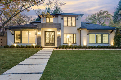 Contemporary exterior home idea in Dallas