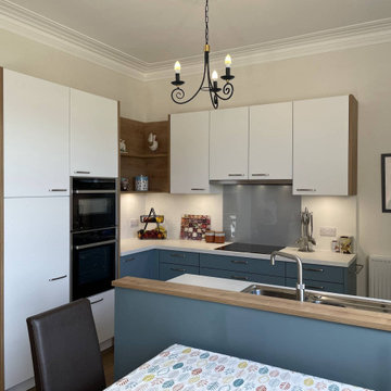 Blue and White Kitchen in Fraserburgh