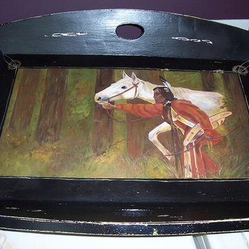 completed projects, painting on tray