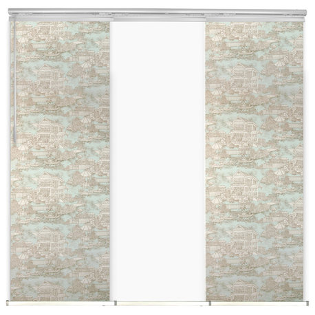 Navajo White-Florentina 3-Panel Track Extendable Vertical Blinds 36-66"x94"