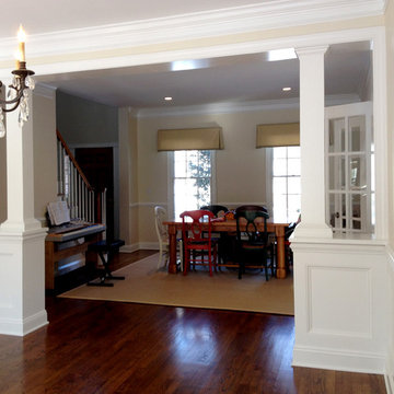 Raised Panel Wainscoting defines the space