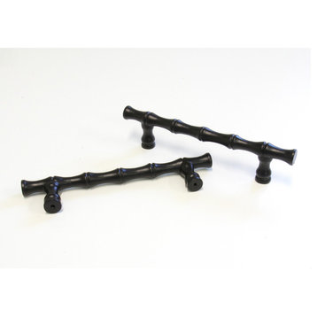 RCH Traditional Iron Handle Pull, Matte Black, 2 Pack, Black, 6 5/16 Inch