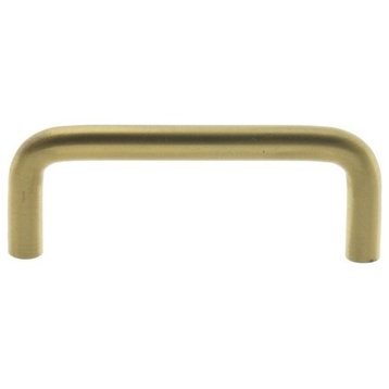 Genuine Solid Brass 3" c/c Wire Pull, Polished Brass