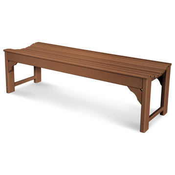 Polywood Traditional Garden 60" Backless Bench, Teak